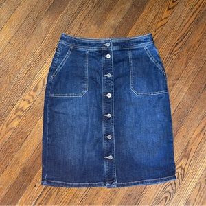 Liz Claiborne Button Front Denim Skirt